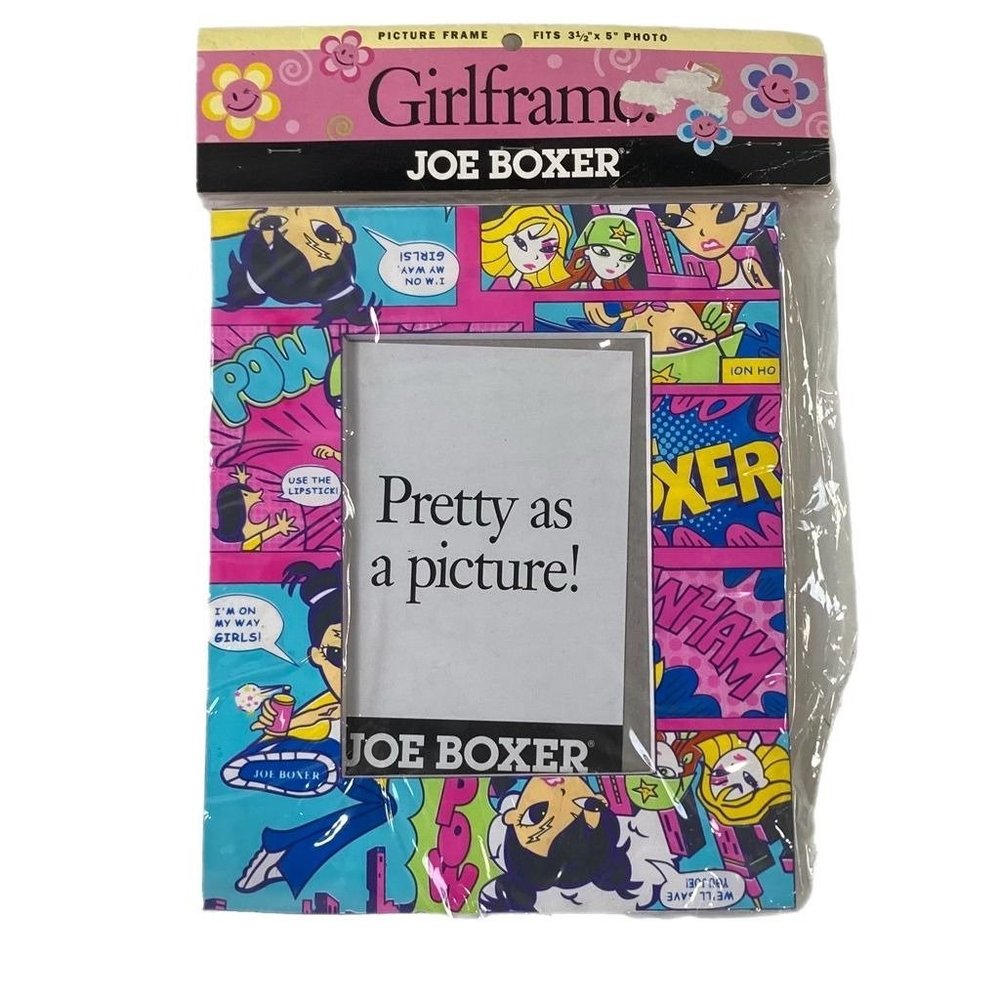 Vintage 2002 Joe Boxer Girlframe Girl Comic Picture Frame Fits 3.5"x5" Photo New
